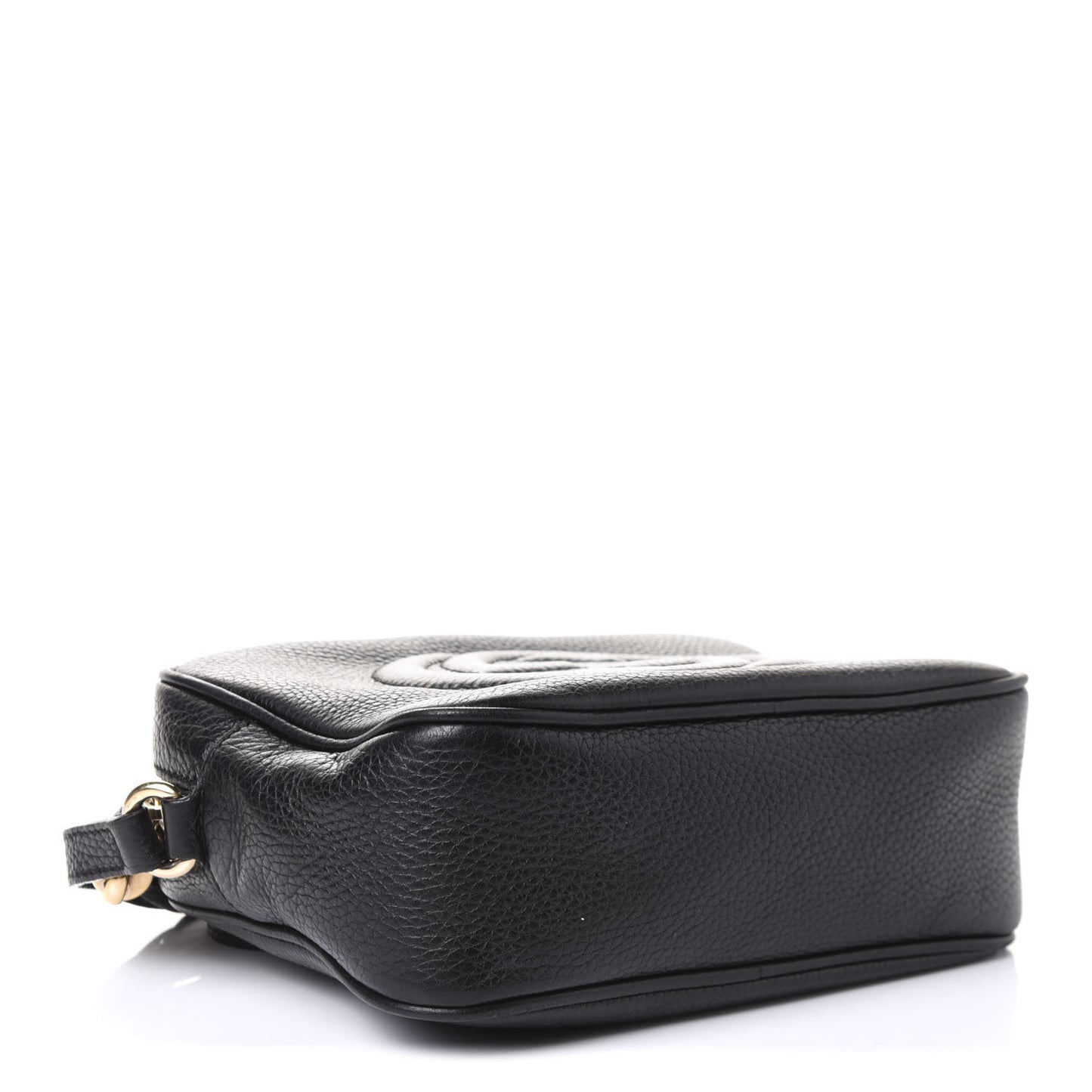 Pebbled Calfskin Small Soho Disco Bag Black