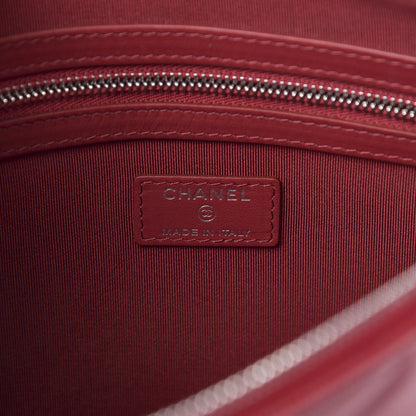 Chanel Caviar Quilted Medium Cosmetic Case Dark Red 6 of 7