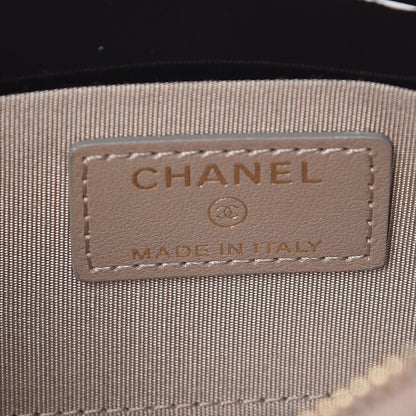 Chanel Iridescent Caviar Quilted Classic Zip Pouch Beige 6 of 8