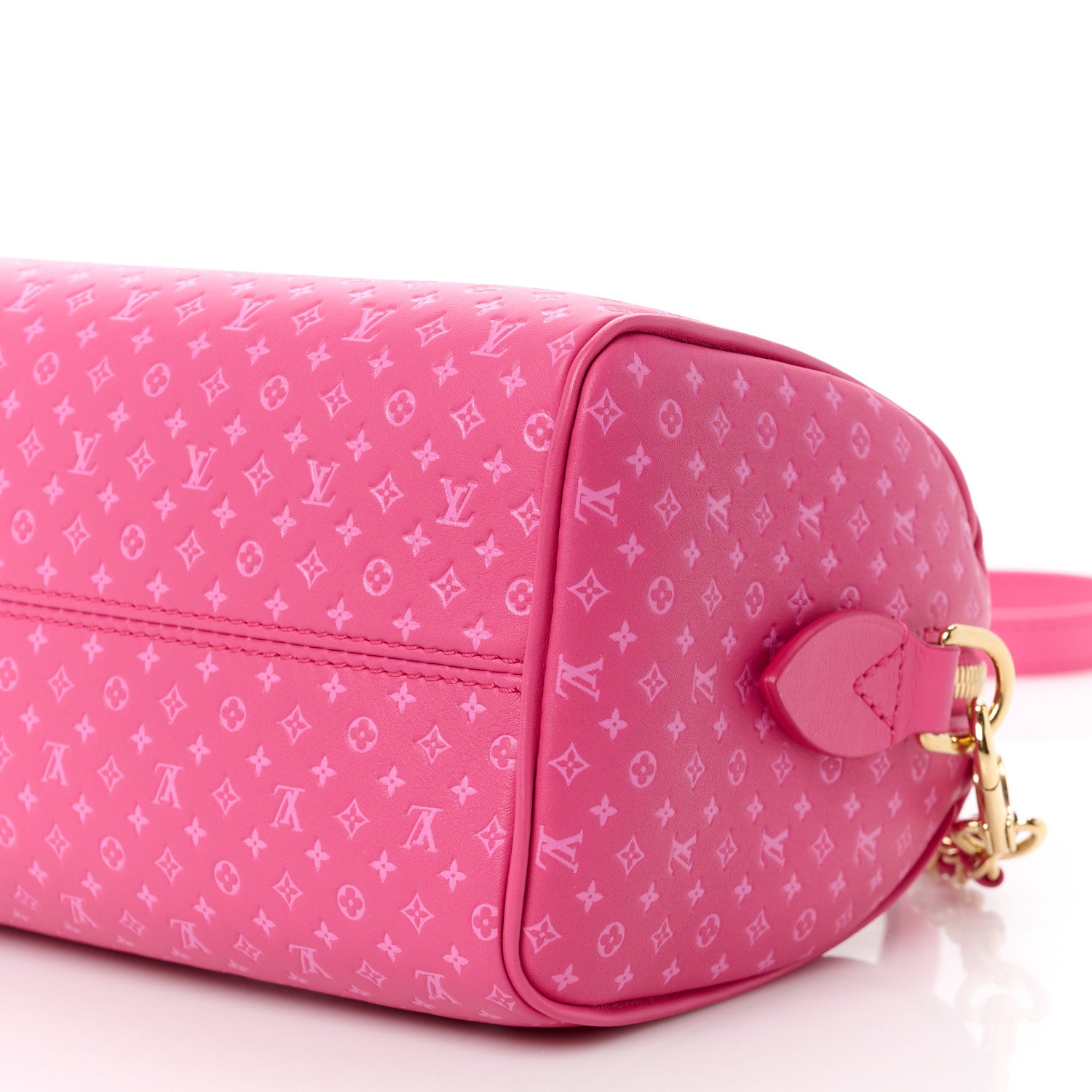 Louis Vuitton Calfskin Nanogram Embossed Speedy Bandouliere 20 Rose 11 of 12