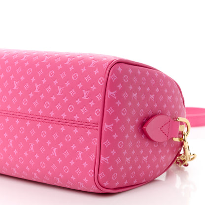Louis Vuitton Calfskin Nanogram Embossed Speedy Bandouliere 20 Rose 11 of 12