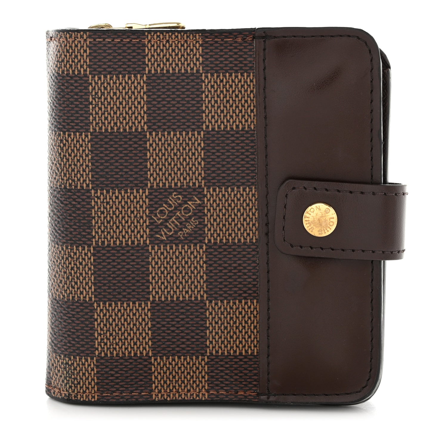 Damier Ebene Zippe Zipped Compact Wallet