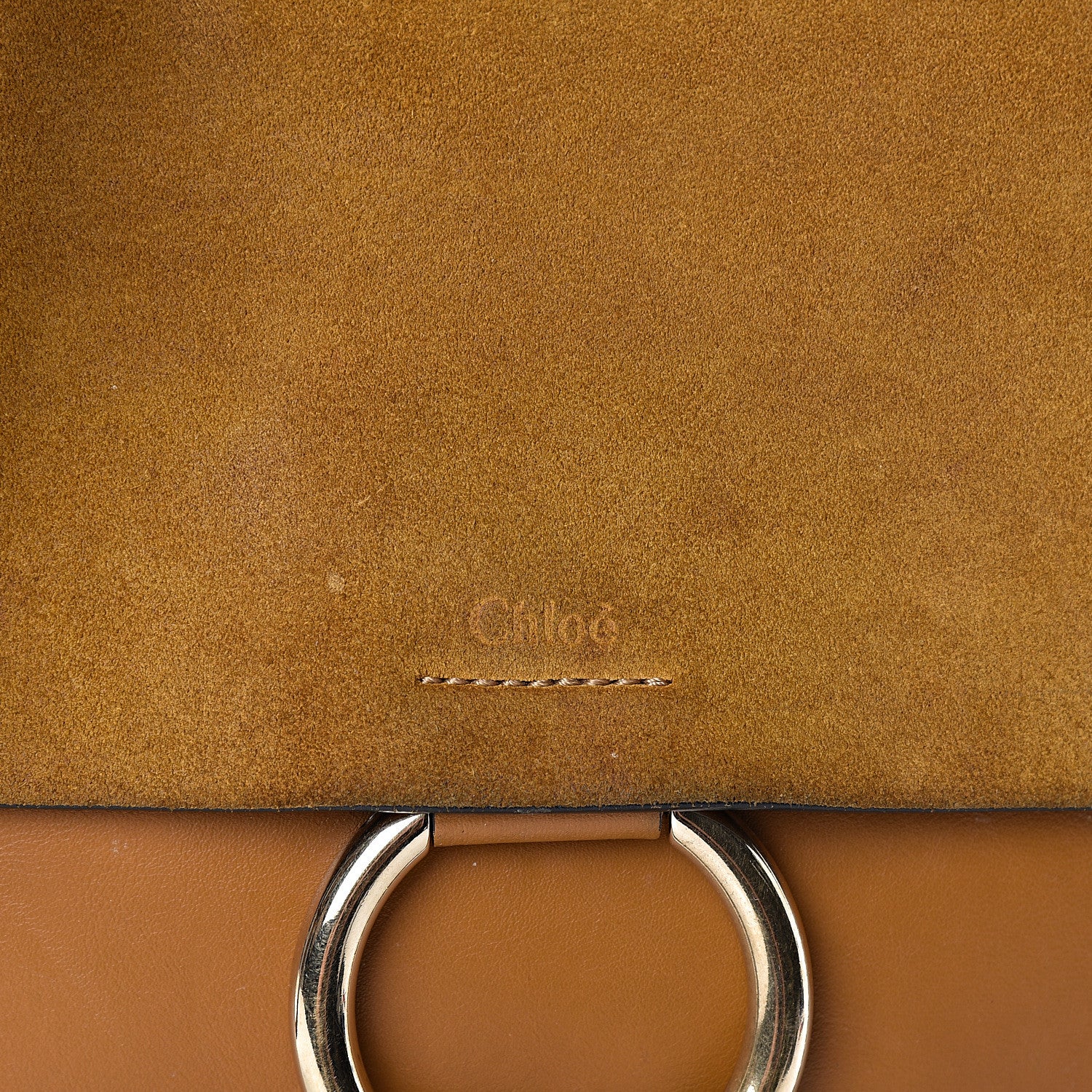 Chloe Suede Calfskin Medium Faye Shoulder Bag Mustard Brown 8 of 13