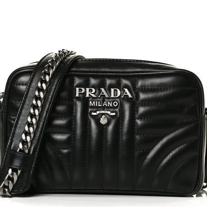 Prada Soft Calfskin Diagramme Crossbody Bag Black 6 of 14