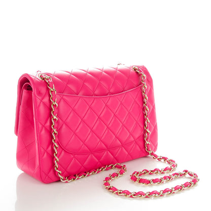 Chanel Lambskin Quilted Jumbo Double Flap Fuchsia 3 of 8