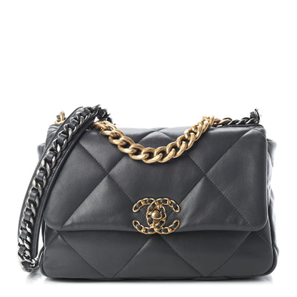 Chanel Lambskin Quilted Medium Chanel 19 Flap Dark Grey 1 of 9