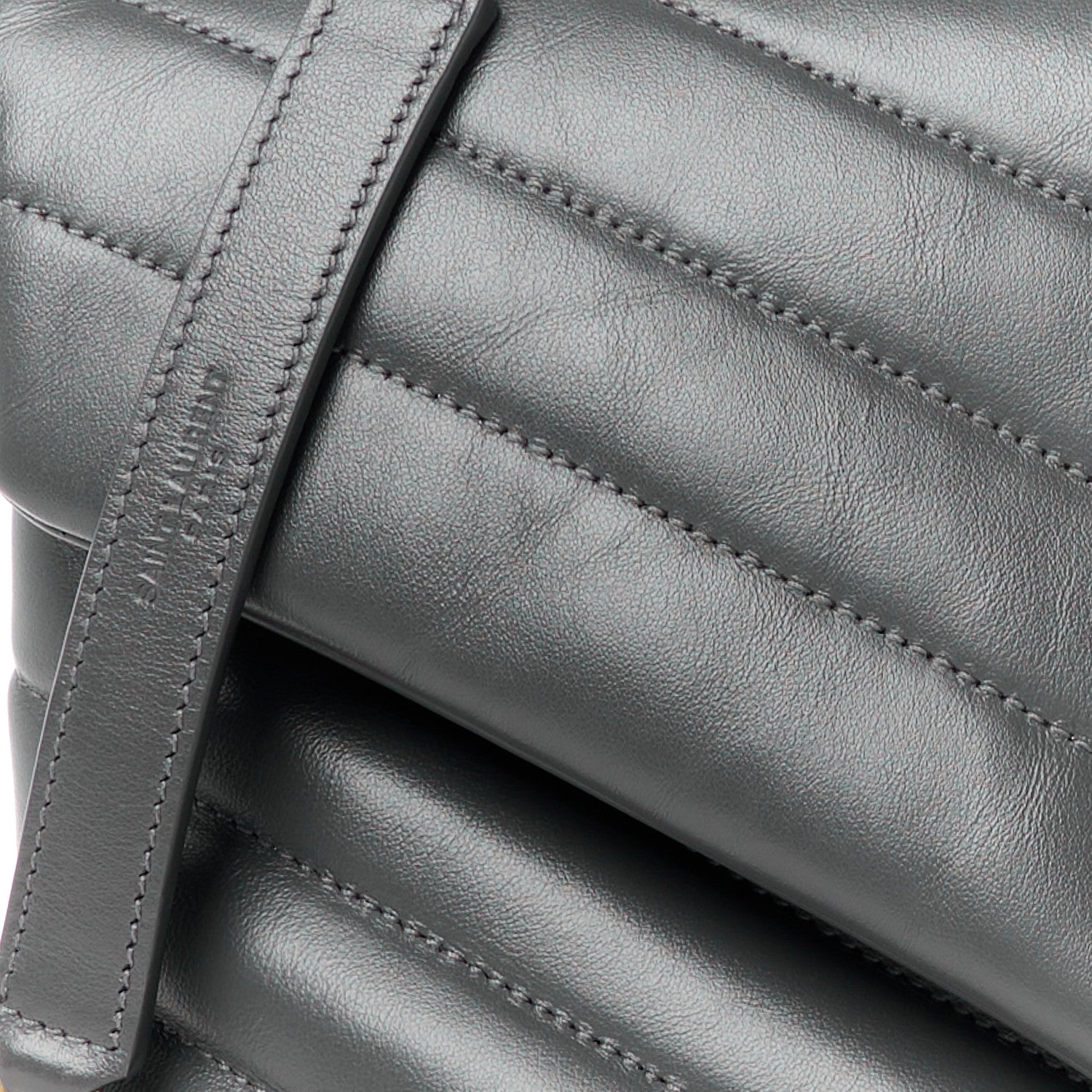 Saint Laurent Calfskin Y Quilted Monogram Medium Loulou Chain Satchel Storm 9 of 12