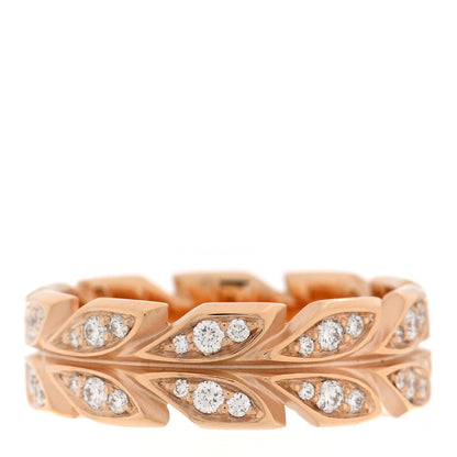 Tiffany 18K Rose Gold Diamond Victoria Vine Band Ring 52 6 1 of 6