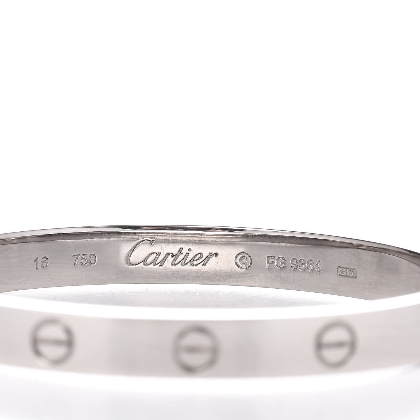18K White Gold LOVE Bracelet 16