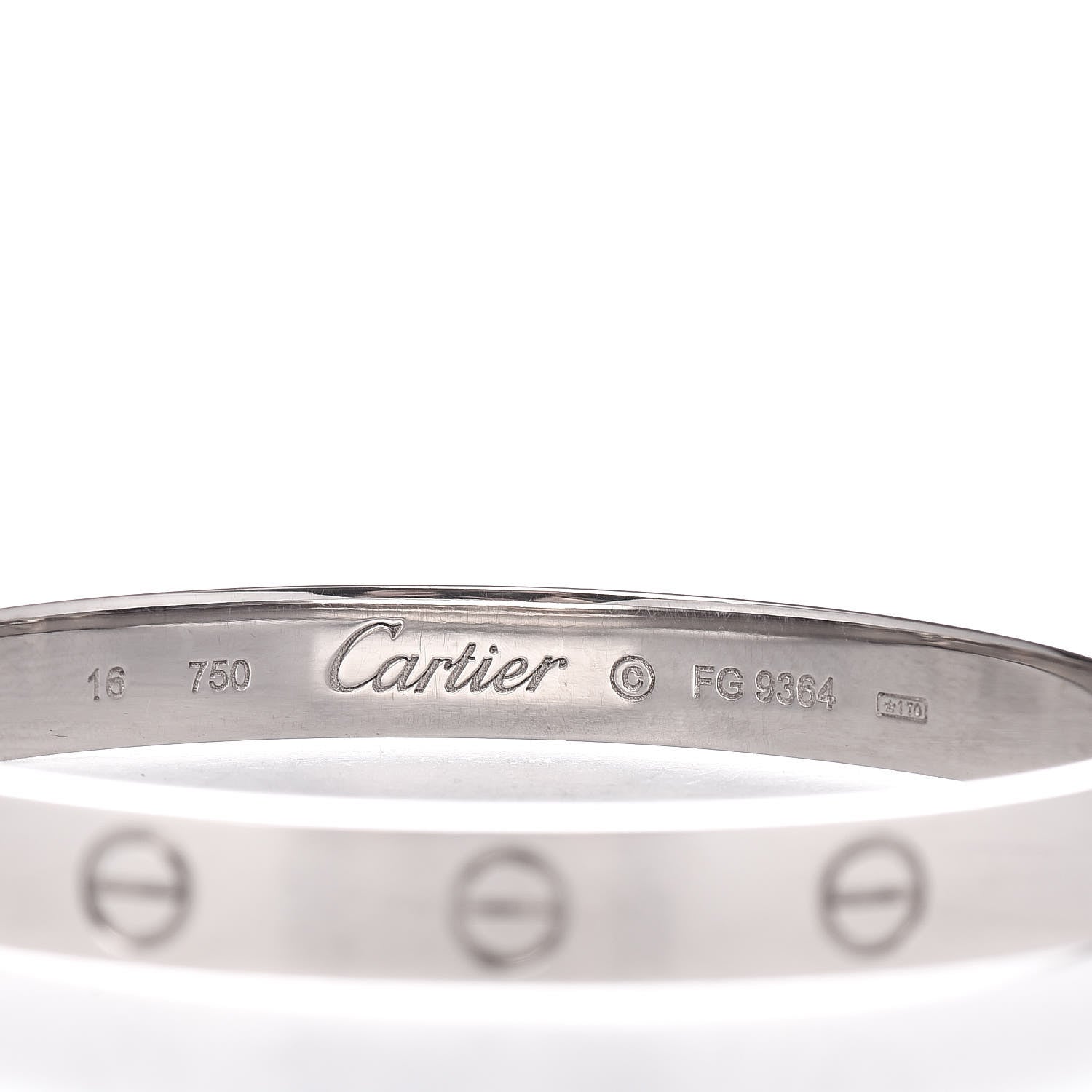 Cartier 18K White Gold LOVE Bracelet 16 4 of 5