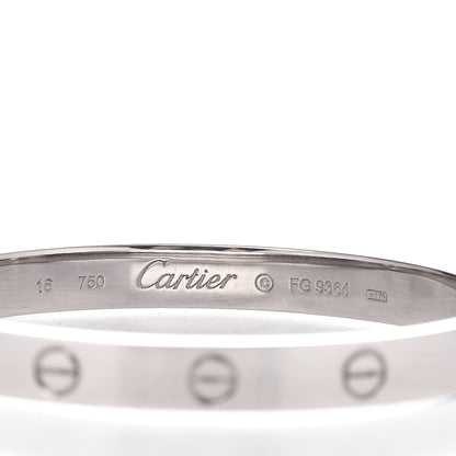Cartier 18K White Gold LOVE Bracelet 16 4 of 5