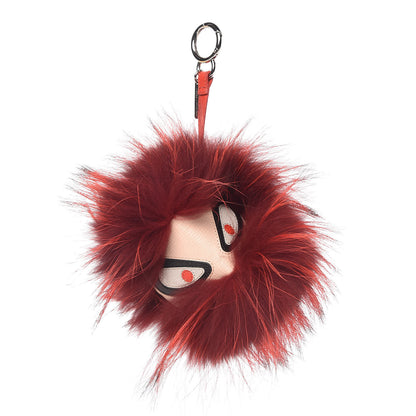 Fendi Fox Fur Snobius Monster Bag Bug Charm Red 1 of 4