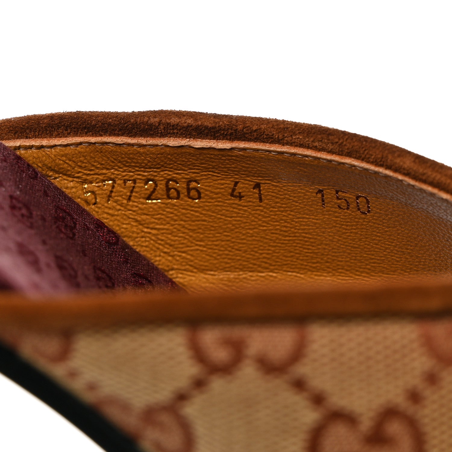 Gucci GG Monogram Suede Womens Criss Cross Slide Sandals 41 Beige Ruggine Cuir 7 of 9