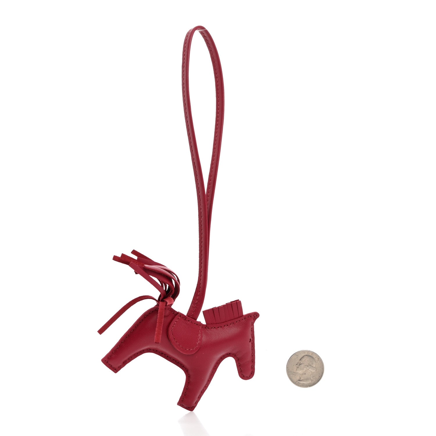 Hermes Milo Lambskin Grigri Rodeo Horse Bag Charm PM Rubis 2 of 5
