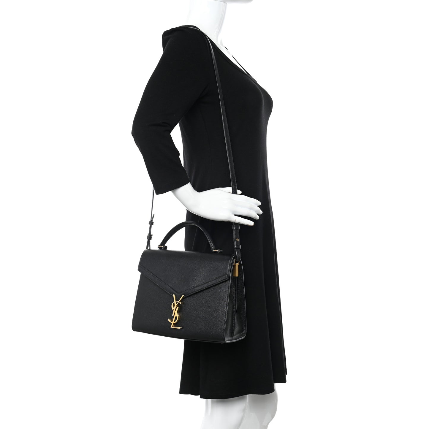Grain de Poudre Medium Classic Monogram Cassandra Top Handle Black