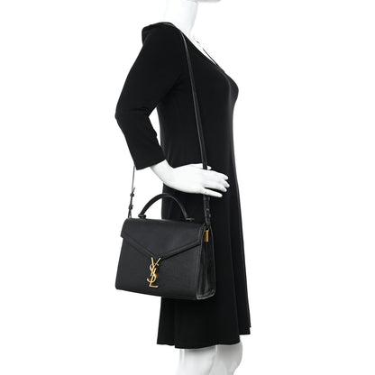 Saint Laurent Grain de Poudre Medium Classic Monogram Cassandra Top Handle Black 2 of 9
