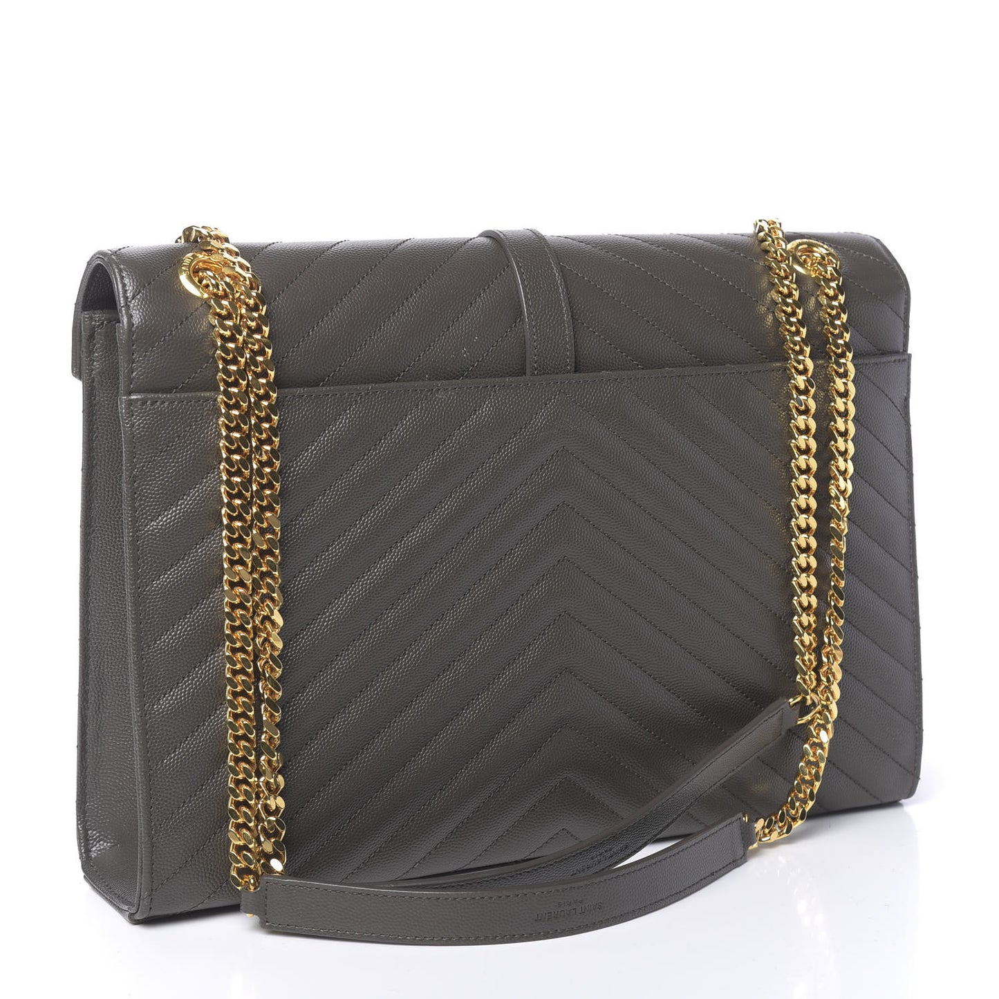 Grain De Poudre Matelasse Chevron Large Monogram Satchel Earth