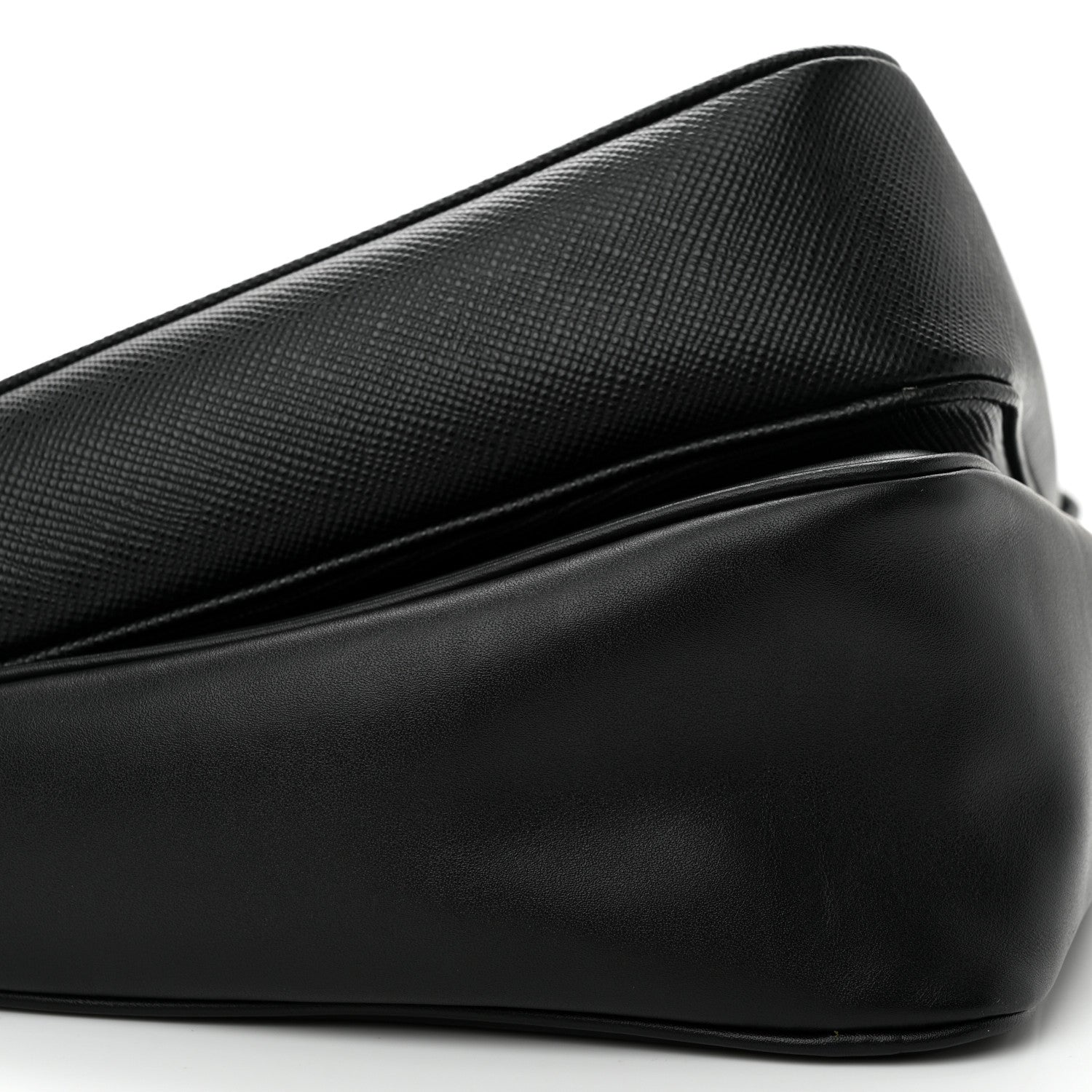 Prada Vitello Saffiano Cuir Double Triangle Shoulder Bag Black 9 of 12