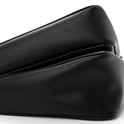 Prada Vitello Saffiano Cuir Double Triangle Shoulder Bag Black 9 of 12