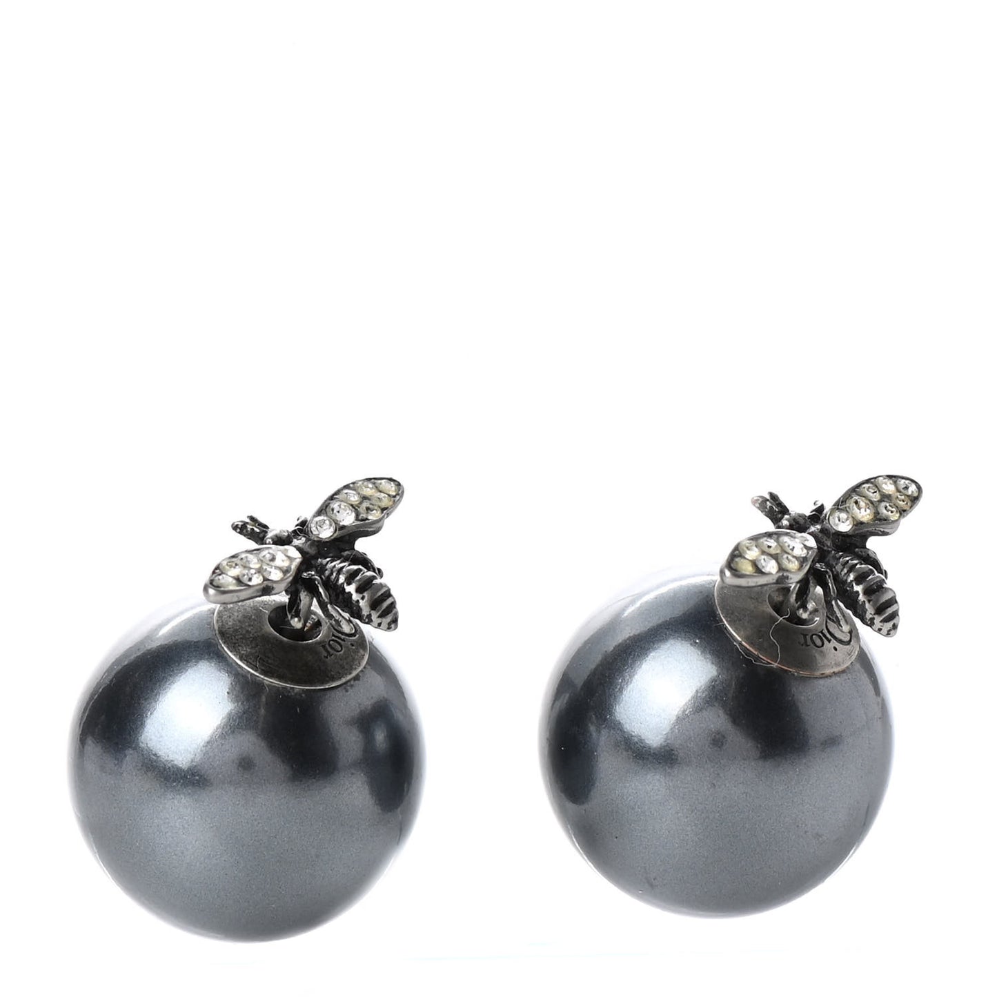 Pearl Crystal Bee Mise En Dior Tribal Earrings Grey