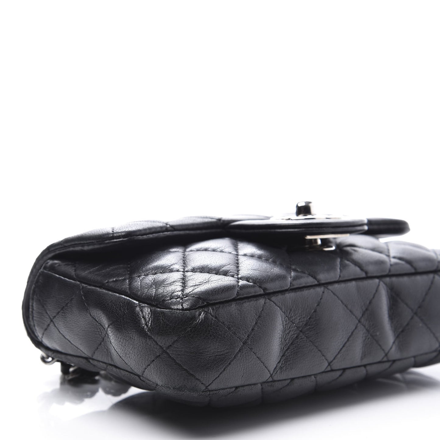 Lambskin Quilted Mini Rectangular Flap Black