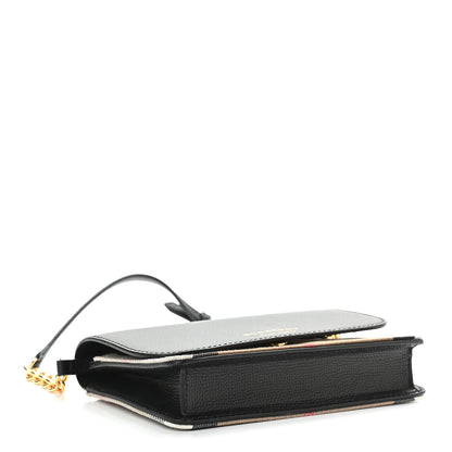 Burberry Calfskin Vintage Check Small Loxley Crossbody Black 4 of 9