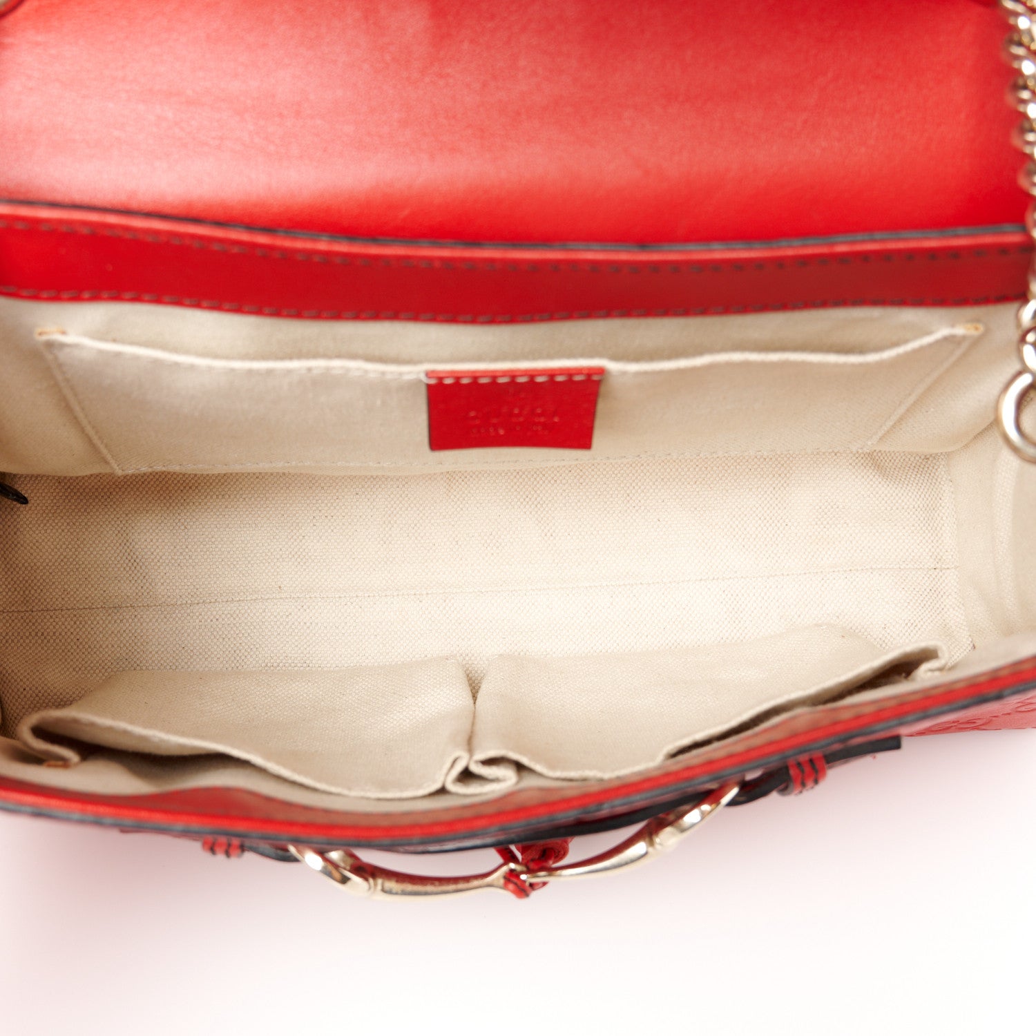 Gucci Guccissima Medium Emily Chain Shoulder Bag Red 5 of 11