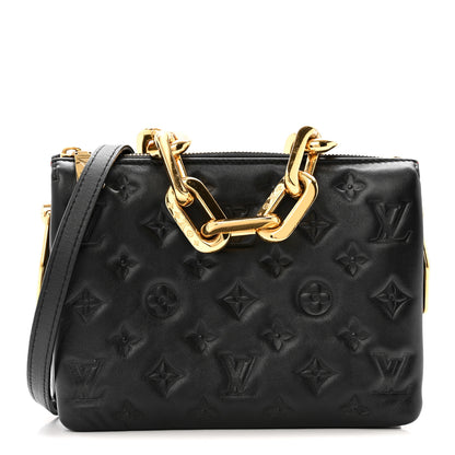 Louis Vuitton Lambskin Embossed Monogram Coussin BB Black 1 of 15