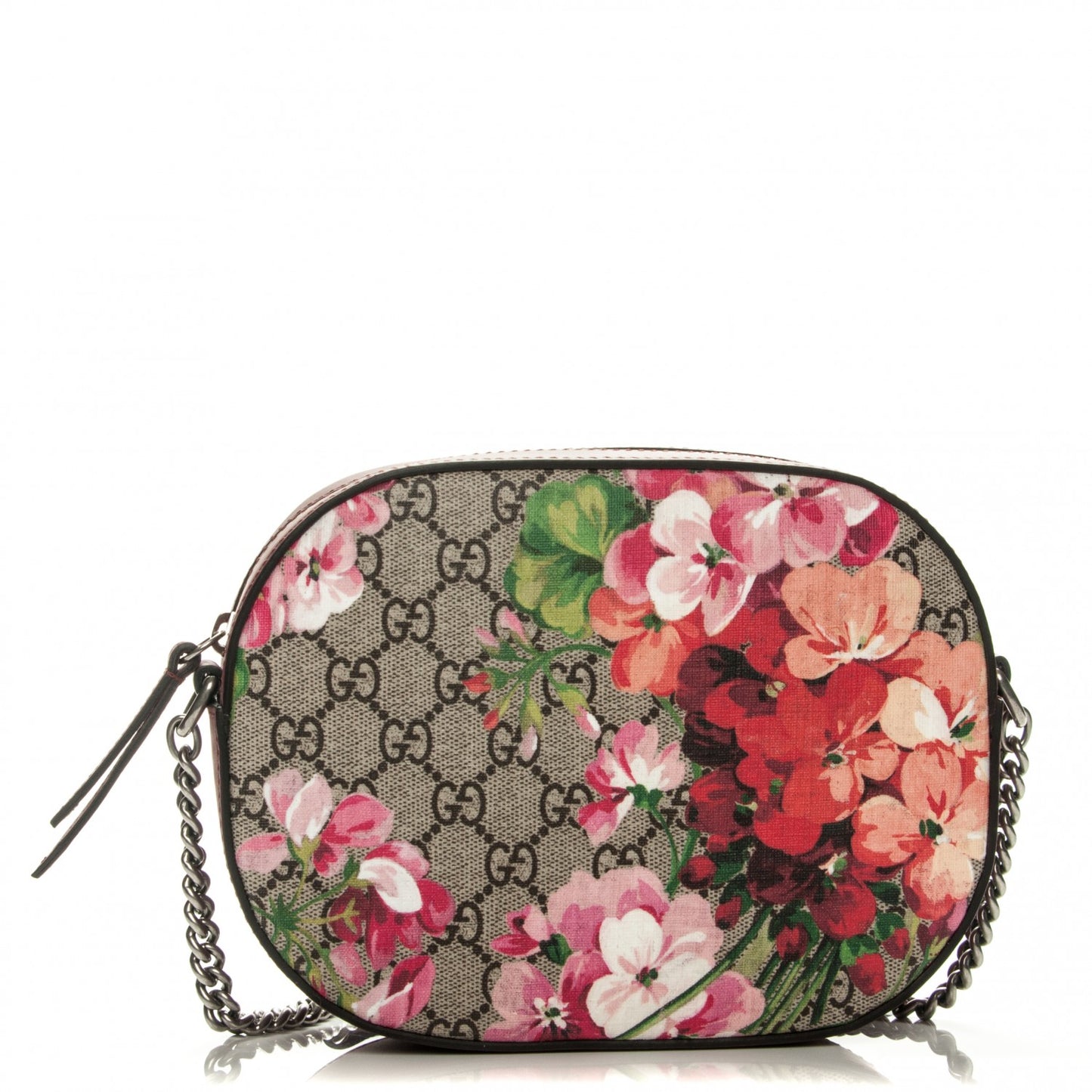 GG Supreme Monogram Blooms Mini Chain Shoulder Bag Beige Multicolor Dry Rose