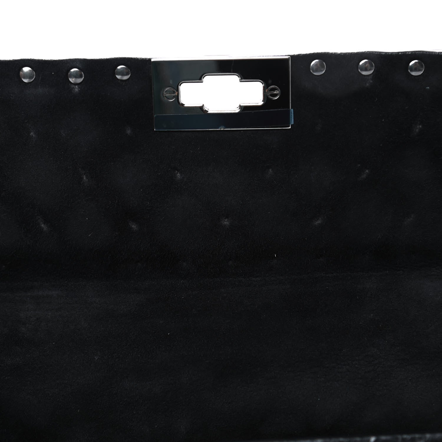 Valentino Garavani Craquele Nappa Medium Rockstud Spike Shoulder Bag Black 5 of 5