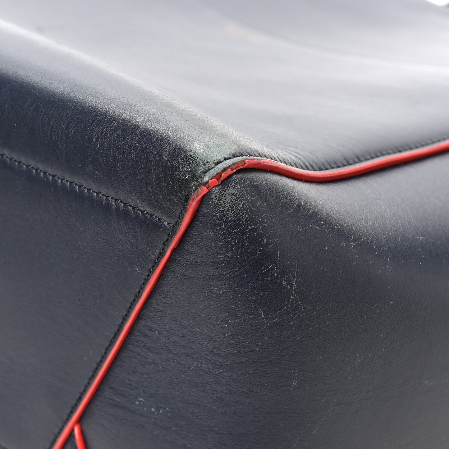 Supersoft Calfskin Sangle Bucket Bag Navy