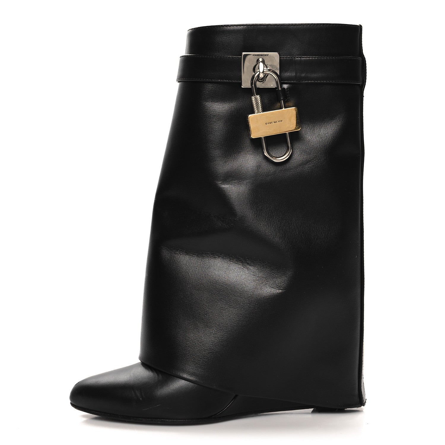 Givenchy Calfskin Shark Lock Ankle Boots 36 Black 1 of 8