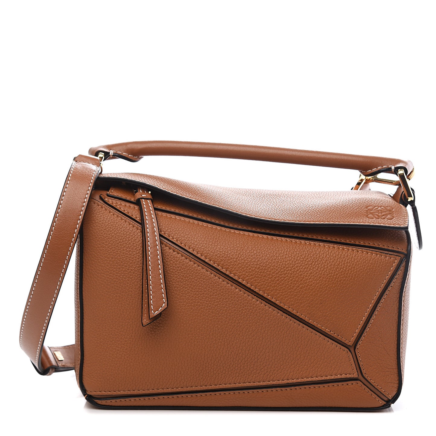 Calfskin Small Puzzle Bag Light Caramel