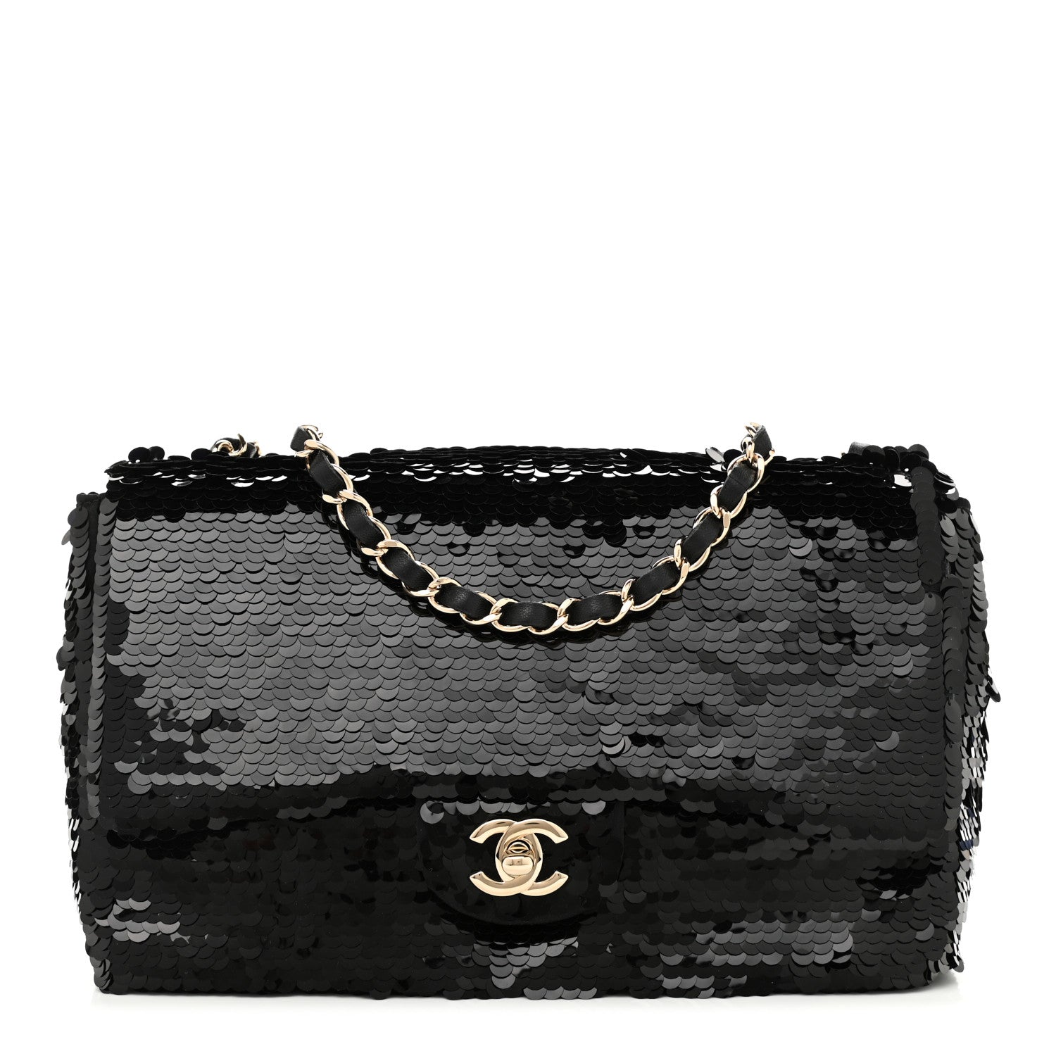 Chanel Sequin Medium Single Flap Black 1 of 10