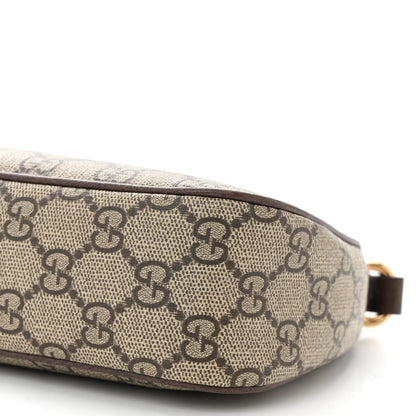 Gucci GG Supreme Monogram Textured Dollar Calfskin Small Ophidia Hobo Beige Ebony New Acero 10 of 11