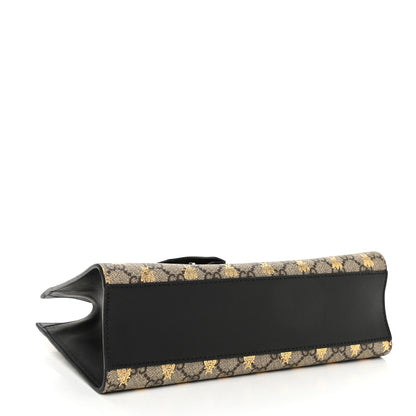 Gucci GG Supreme Monogram Bees Small Padlock Tote Beige Oro Black 4 of 10