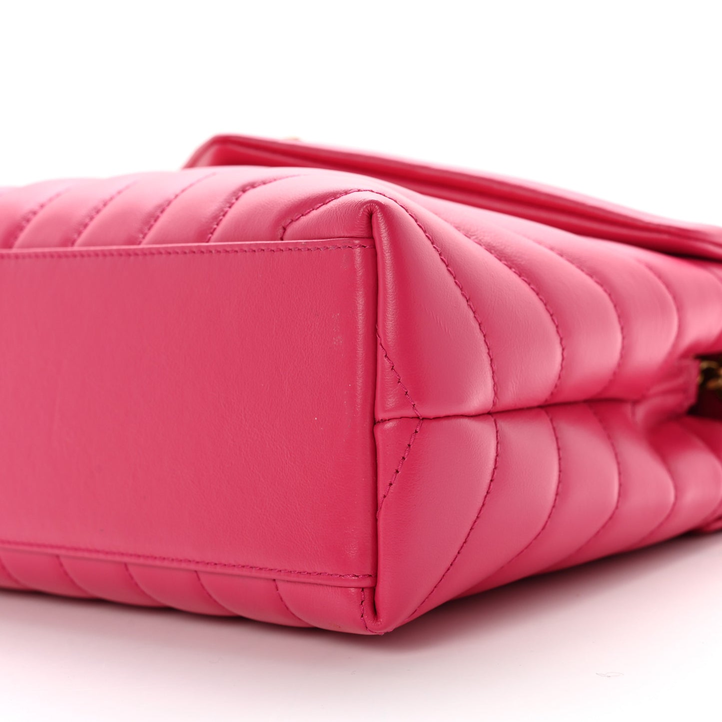 Calfskin Y Quilted Monogram Small Loulou Chain Satchel Fresh Fuchsia