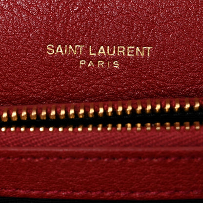 Saint Laurent Sheepskin Matelasse Chevron Monogram Medium College Bag Opyum Red 6 of 11