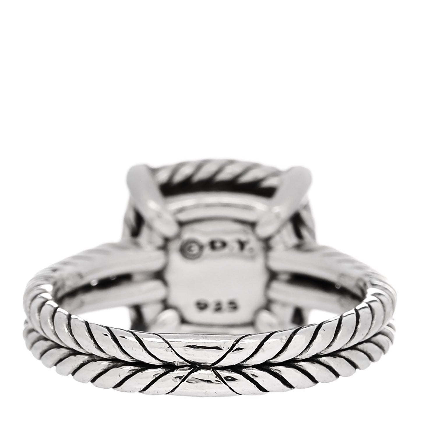 Sterling Silver Diamond Black Orchid 9mm Chatelaine Pave Bezel Ring 53 6.5