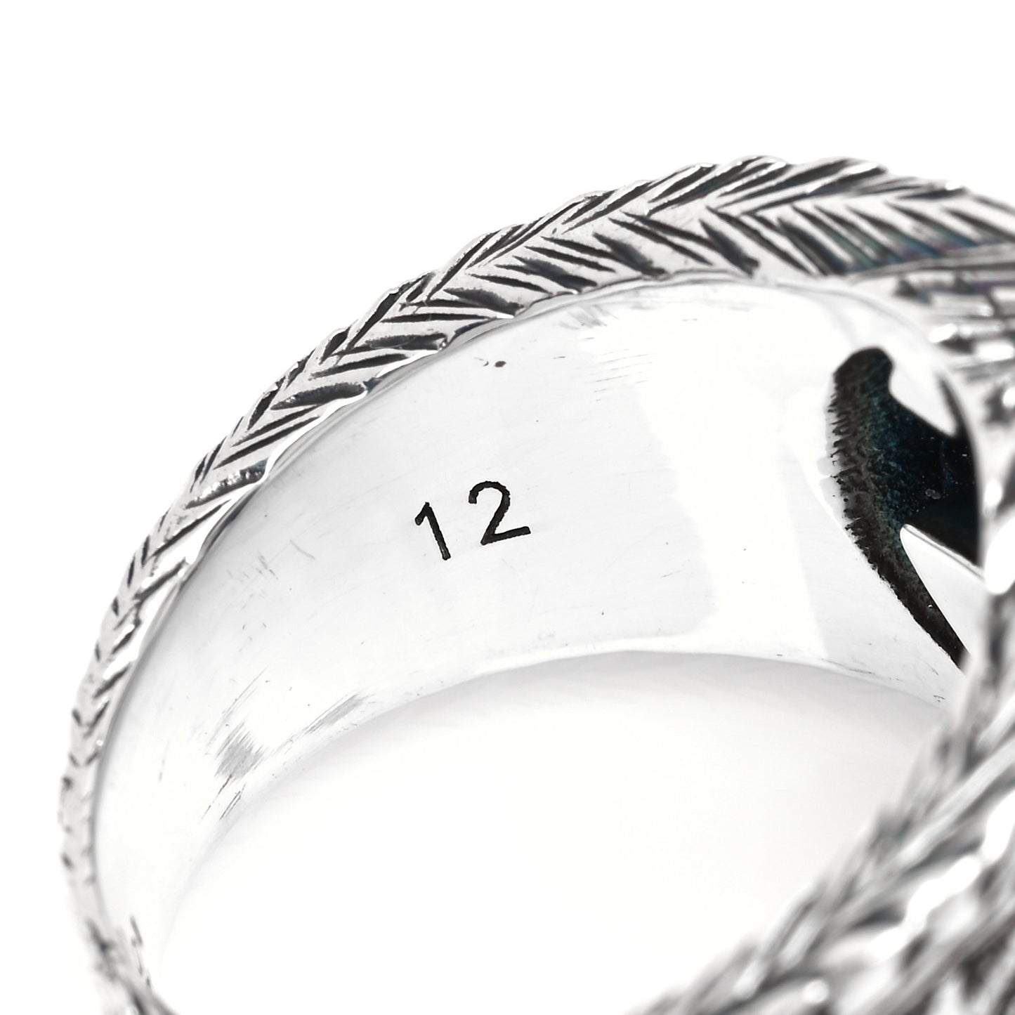 Sterling Silver Interlocking GG Signet Ring 52 6