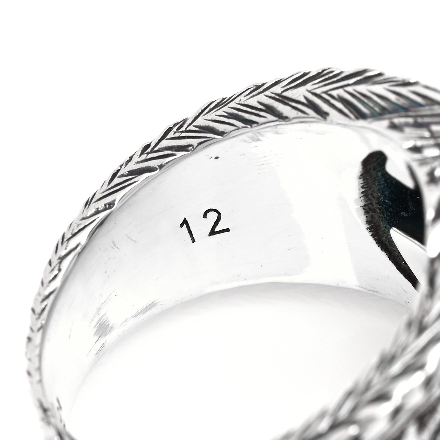 Gucci Sterling Silver Interlocking GG Signet Ring 52 6 5 of 5