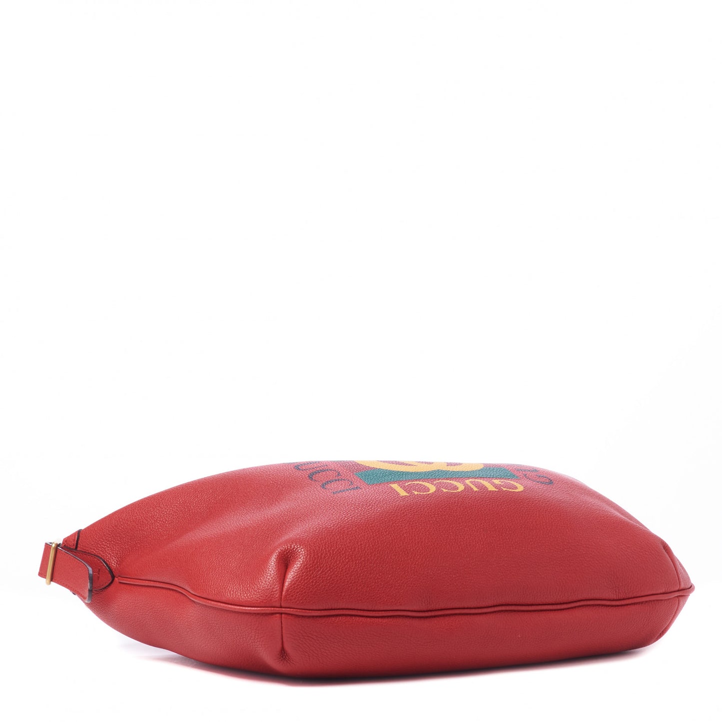 Grained Calfskin Logo Half Moon Hobo Red