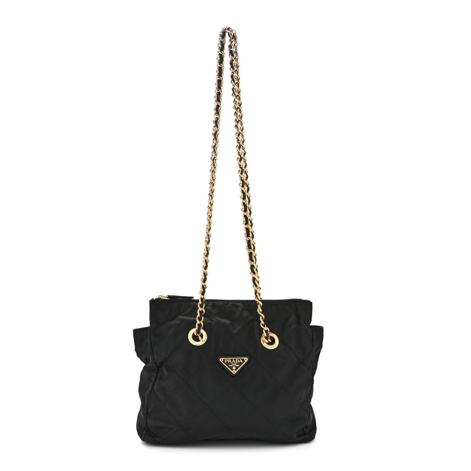 Prada Nylon Tessuto Impuntu Quilted Flap Shoulder Bag Black 1 of 10