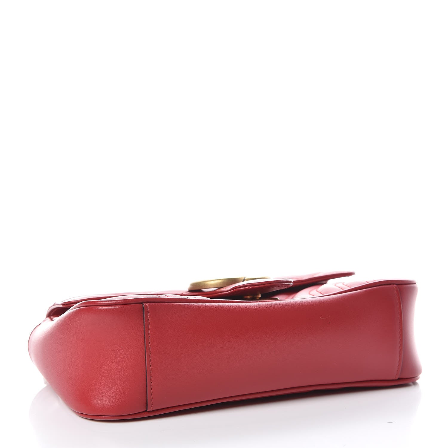Gucci Calfskin Matelasse Mini GG Marmont Shoulder Bag Hibiscus Red 5 of 12