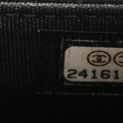 Chanel Calfskin Painted Chevron Embossed Boy Wallet On Chain WOC Black 8 of 8
