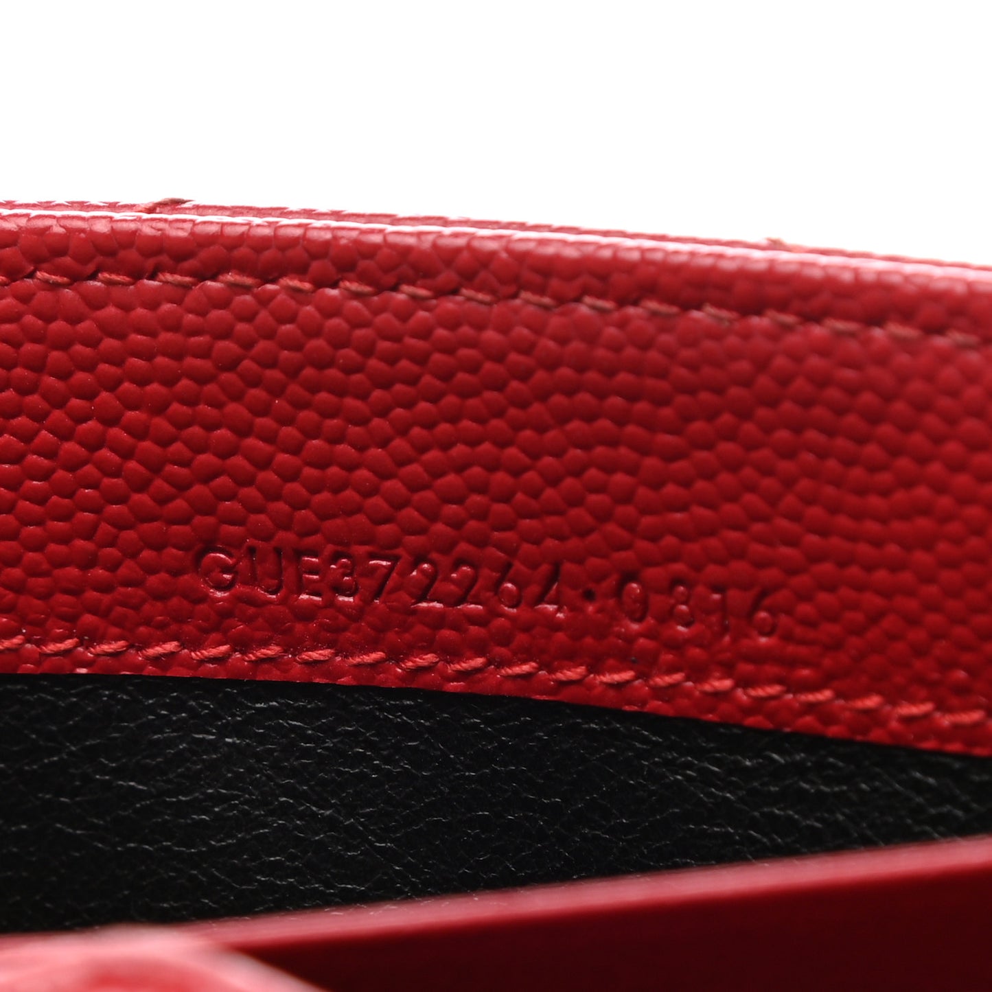 Grain De Poudre Matelasse Chevron Monogram Flap Wallet Red