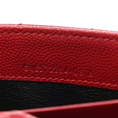 Saint Laurent Grain De Poudre Matelasse Chevron Monogram Flap Wallet Red 8 of 10