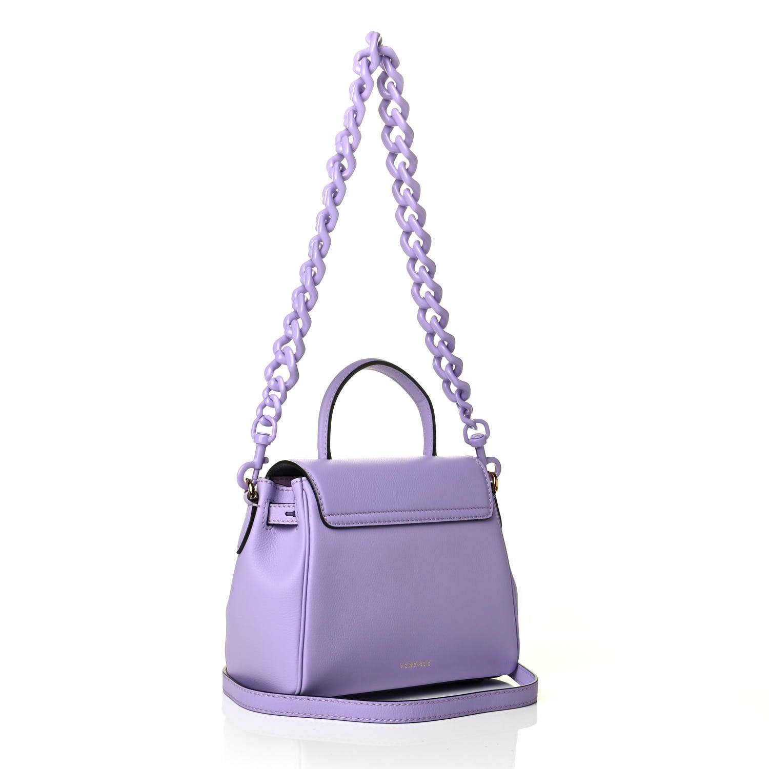 Versace Calfskin Medusa Small Top Handle Handbag Lilac 2 of 4