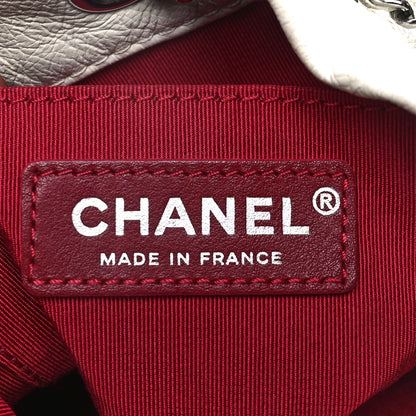 Chanel Aged Calfskin Quilted Small Gabrielle Bucket White Black 6 of 11