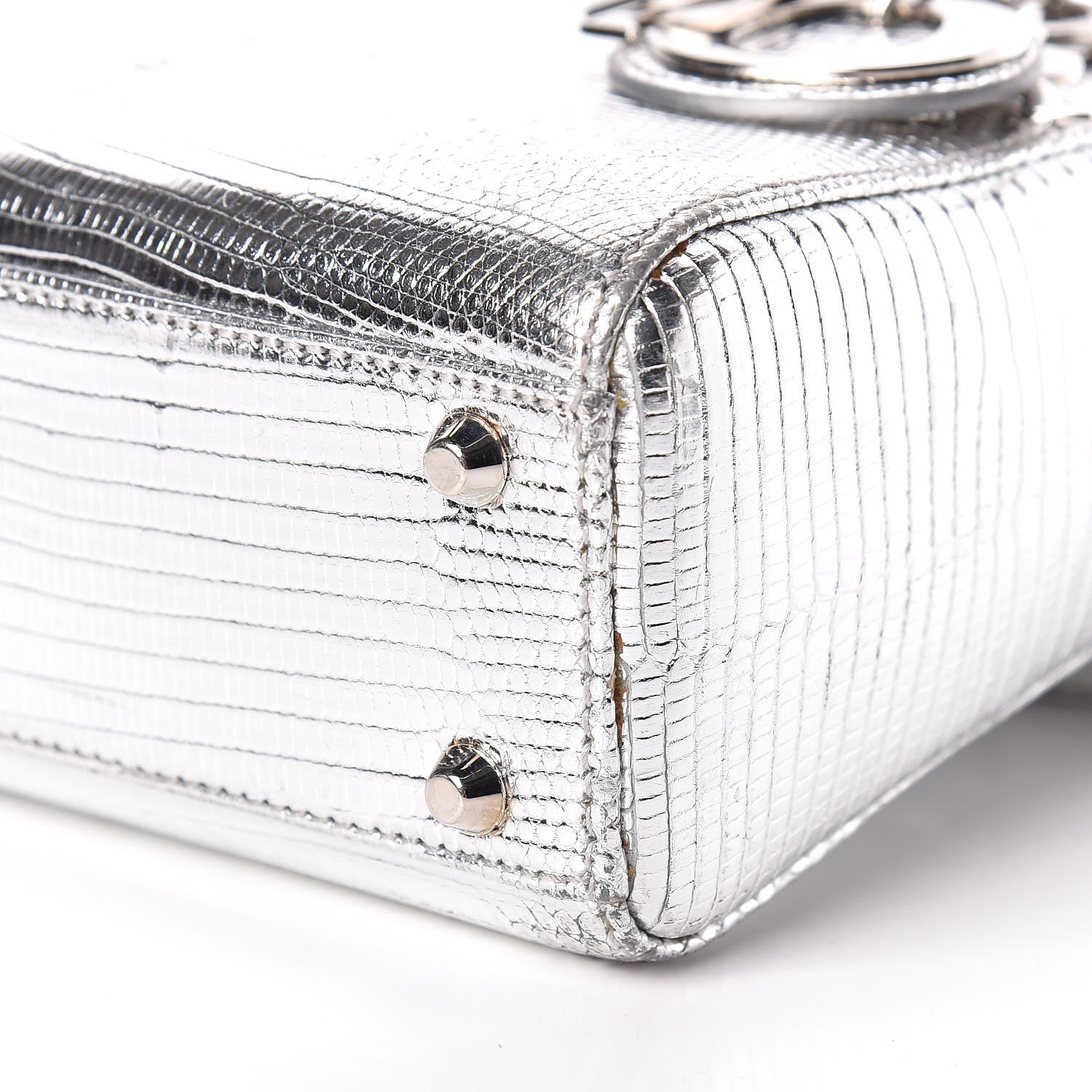 Christian Dior Metallic Lizard Mini Lady Dior Silver 7 of 13